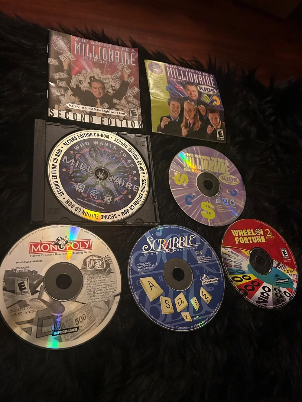 Retro PC Game Show & Board Game CD-ROM Lot of 5 Monopoly Scrabble CollectibleVTG